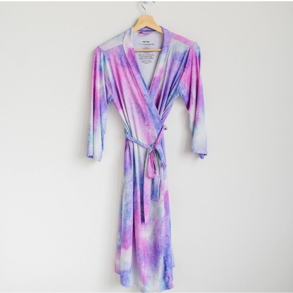 Little Sleepies Tie-Dye Robe - Purple, Pink, Blue